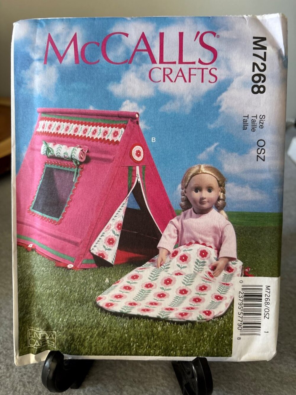 McCalls Crafts M7268 Doll Sleeping Bag Tent Sewing Pattern Uncut 2015